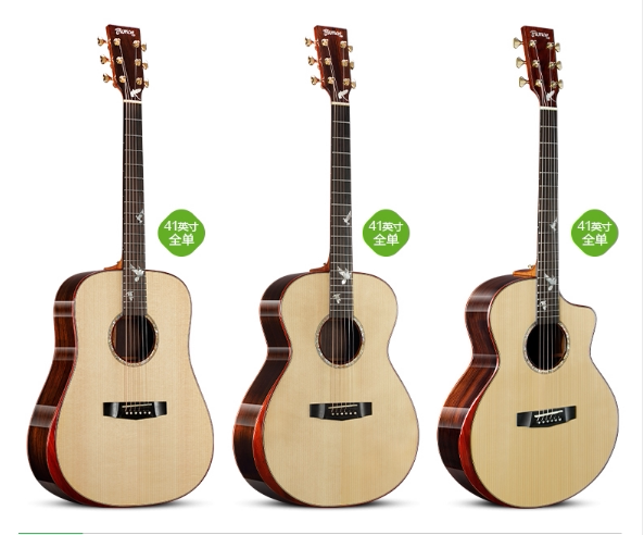 吉他楚门j850加震单板飞鸟flyer1880民谣木吉41寸吉他民谣吉他