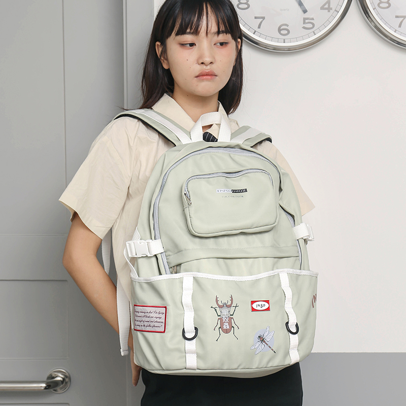 印树INSO 同名 原创设计昆虫图案校园双肩包简约学生背包原宿女包