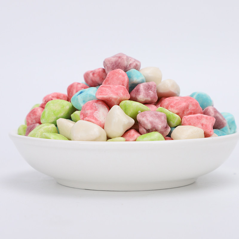 糖果小石头罐装牛奶酸奶七彩雨花石软糖儿童零食糖果