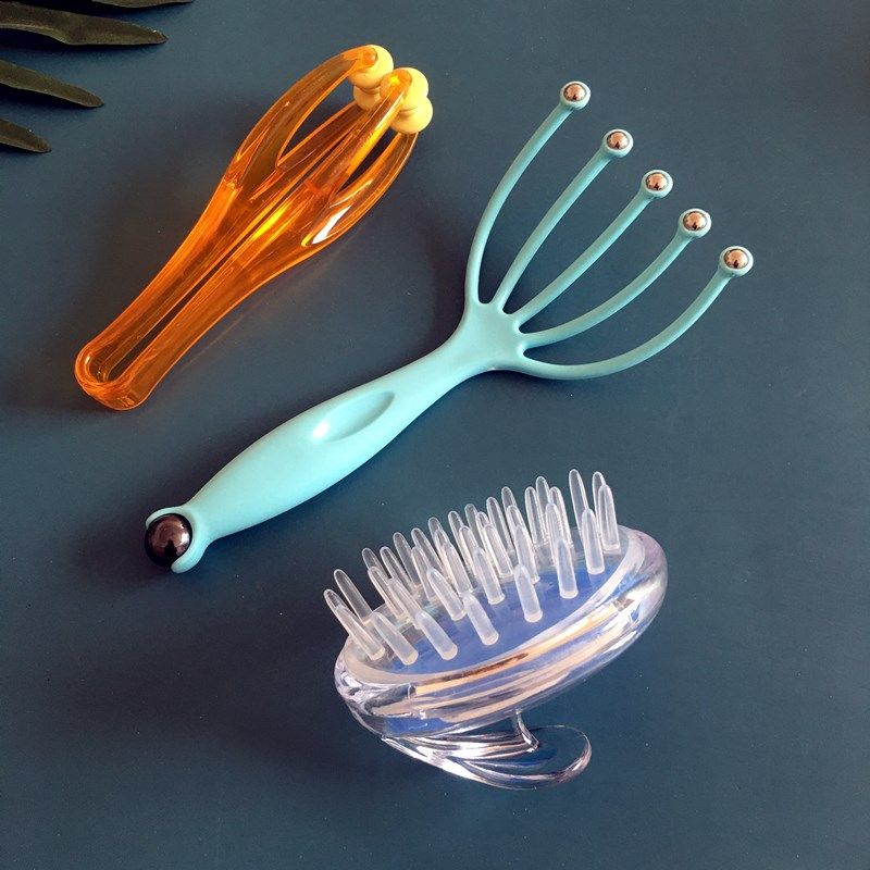 按摩滚珠五爪头部按摩器头皮手动抓头八爪鱼手指头部按摩器