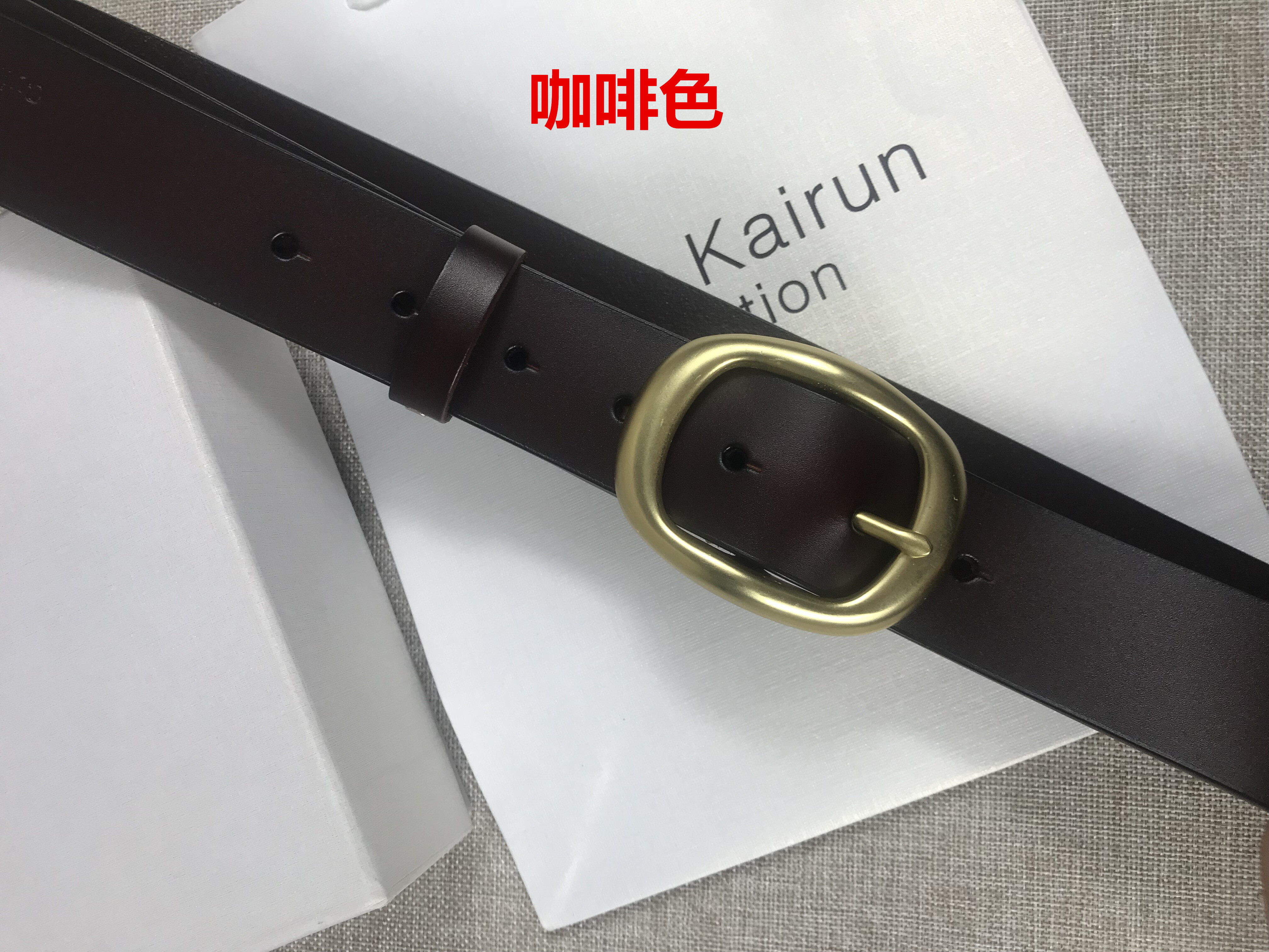 小ck真皮ins连衣裙腰带女皮带潮头层纯牛皮圆扣牛仔裤简约百搭裤