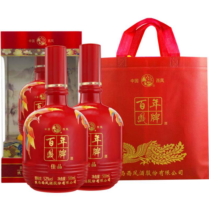 白酒西凤酒醇柔52度浓香香型500ml礼盒盒装高度国产白酒