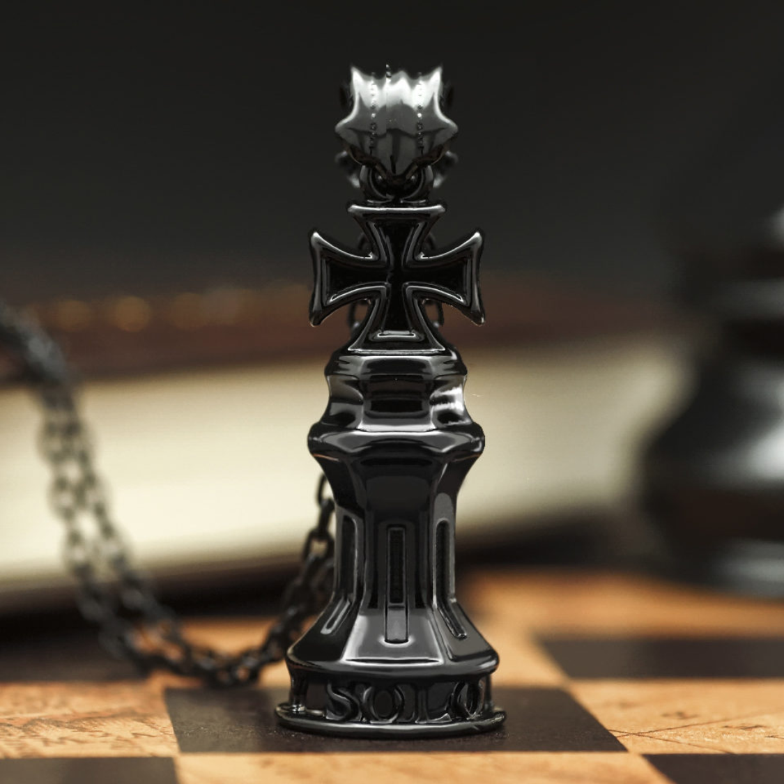 新帽城soloroyal系列西洋棋主教项链亮银亮黑其他配件