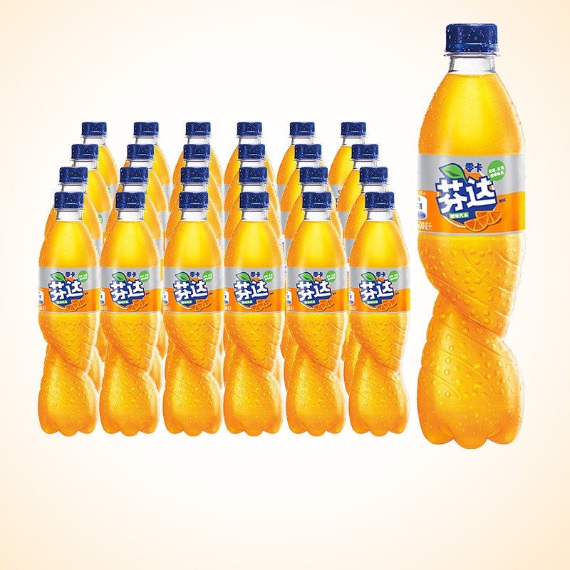 可口可乐新芬零卡橙味汽水500ml24瓶无糖无能能量碳酸饮料