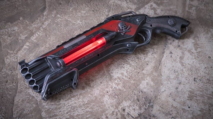 手工重涂nerf软弹八管95632鬼面双灯科幻电影道具飞镖