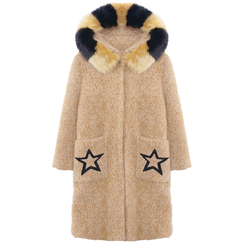 水貂加厚毛衣绒毛黄金貂百搭中长显瘦韩版毛外套毛衣