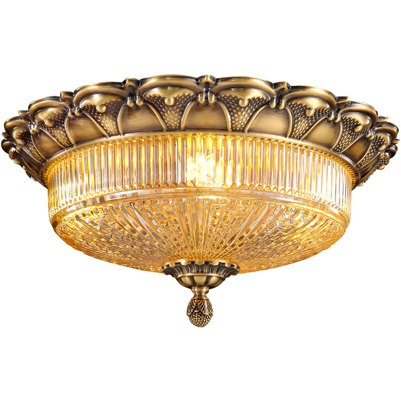 吸顶灯全铜澳米欧式客厅卧室餐厅美式铜灯客厅吸顶灯