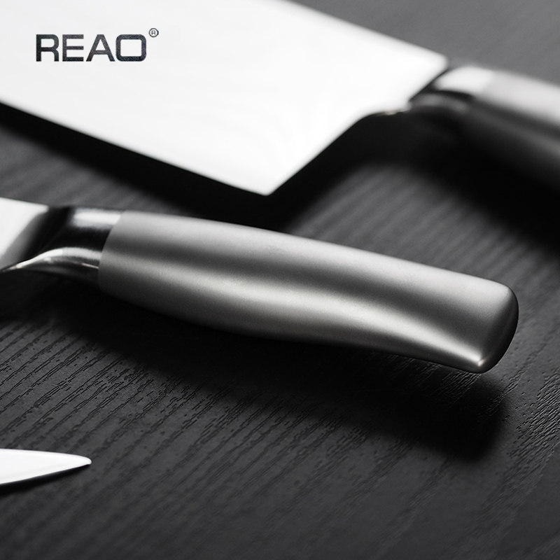 reao锐欧日本大马士革四件件套组合刀架三德菜刀全套厨房刀具