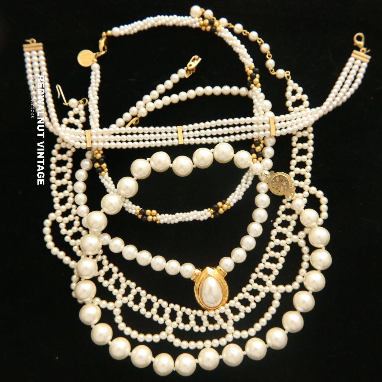 项链vintage首饰西洋古董宫廷珍珠锁骨choker欧美项链