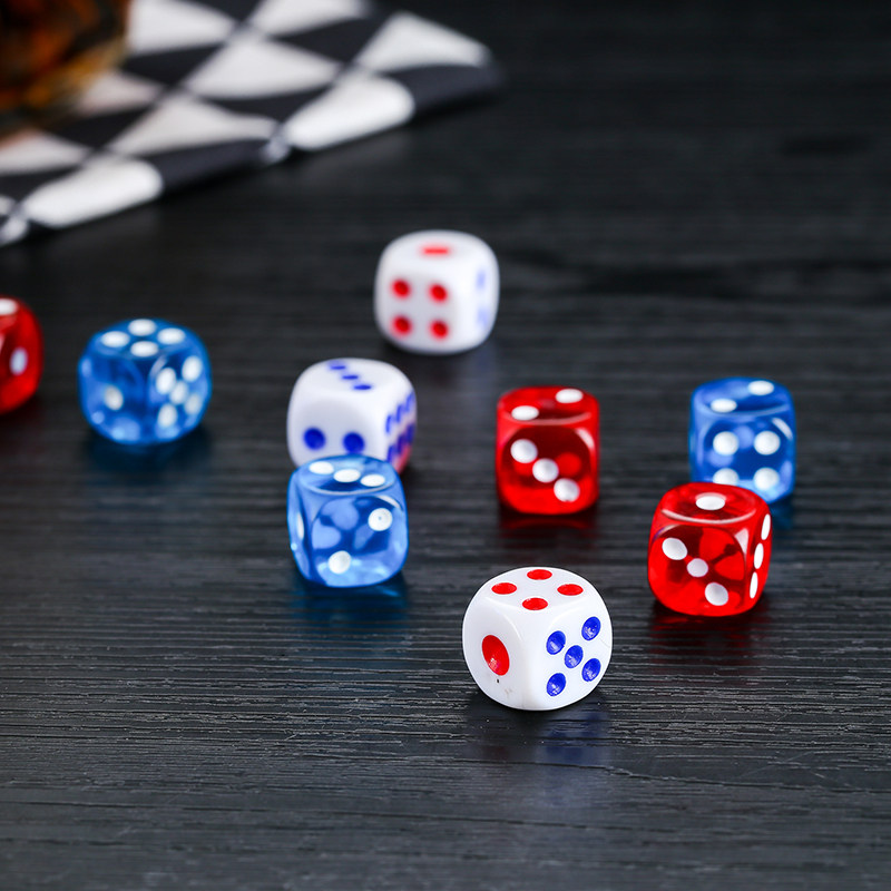 骰子筛子14号圆角数字塑料酒吧ktv色子100粒筛盅