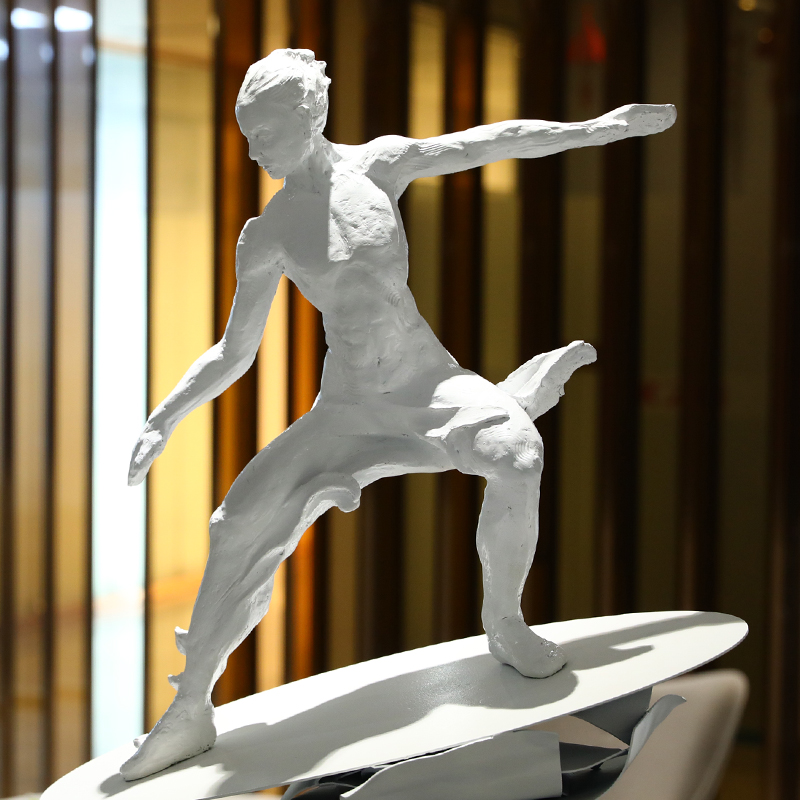 招财人物抽象雕塑艺术品现代酒店大厅摆件