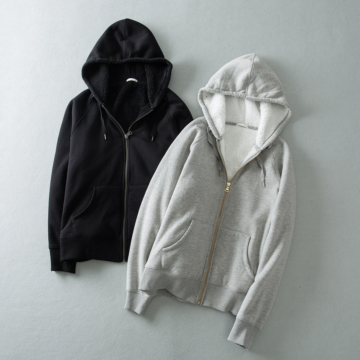 加绒日本外贸外套连帽休闲保暖新款女装开衫卫衣