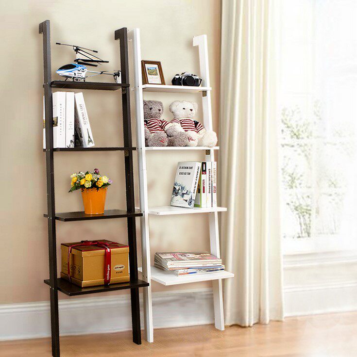 实木花架客厅储物收纳置物层架书架墙壁转角落地宜家创意梯形搁板
