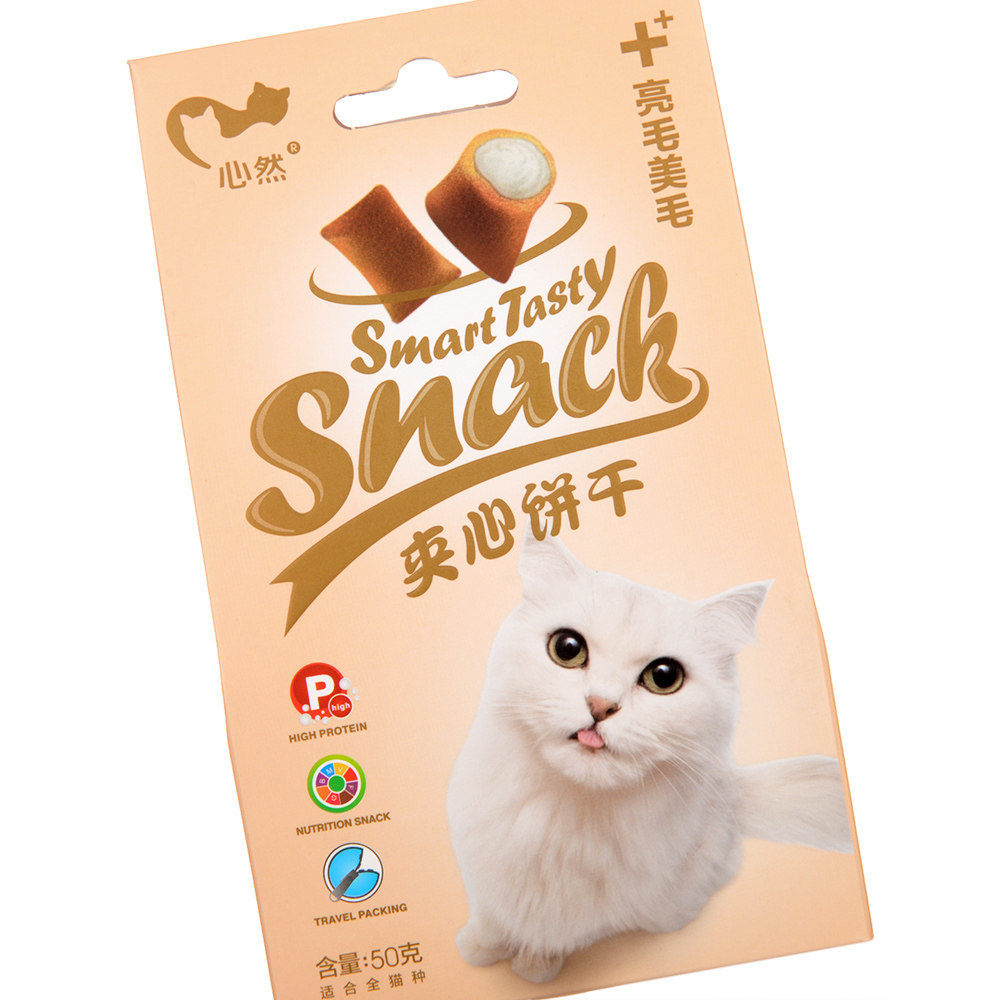 心然猫咪夹心饼干亮毛美毛排除毛球猫饼干猫咪零食宠物猫奖励零食