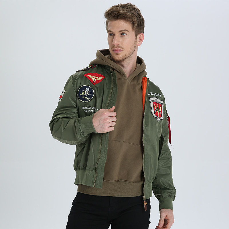 2018秋季topgun空军飞行员夹克原宿刺绣棒球夹克
