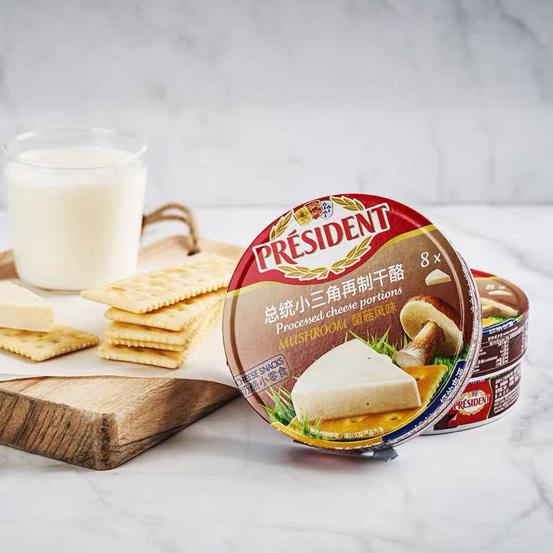 总统小三角菌茹风味再制干酪140克即食奶酪零食再制奶酪