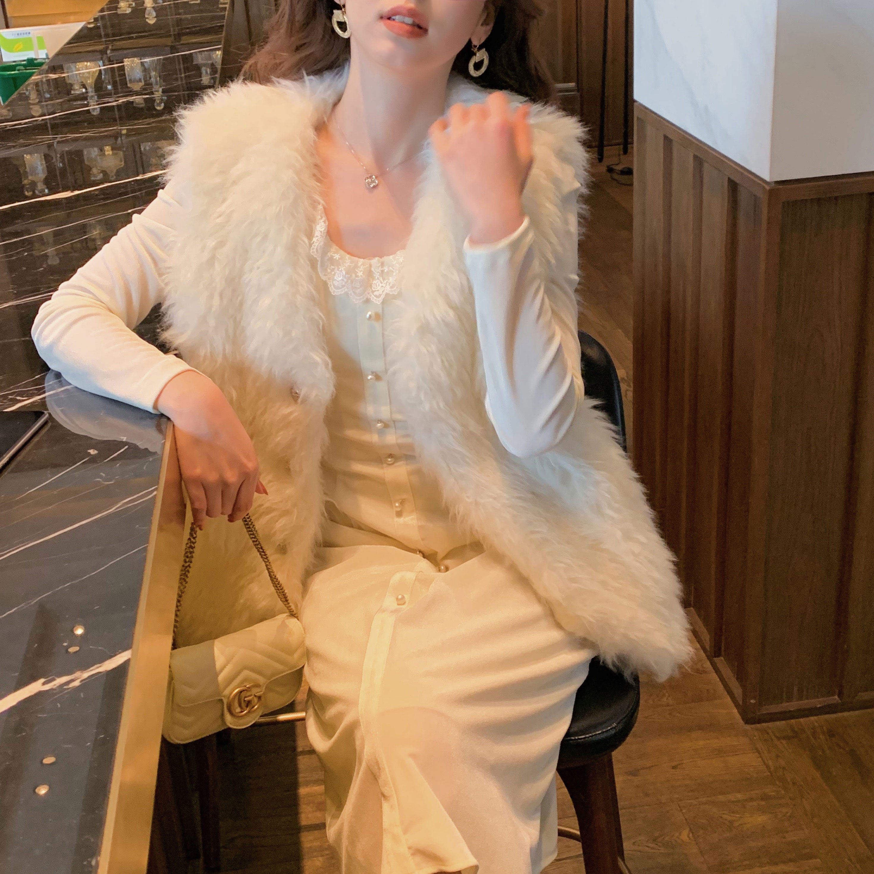 acaine阿彩伯德千金优雅贵妇2020年新款秋冬仿皮皮草