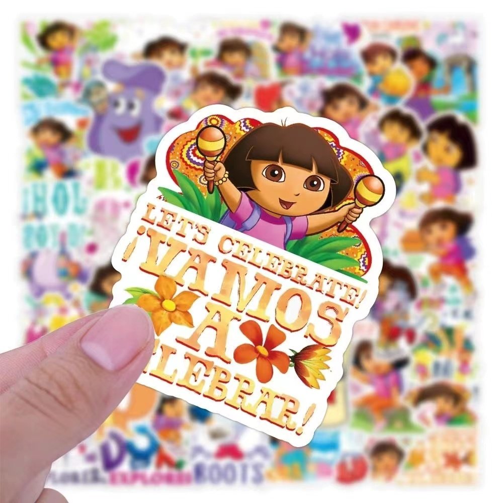 50张动画片冒险朵拉卡通儿童贴纸行李箱手机机壳贴纸