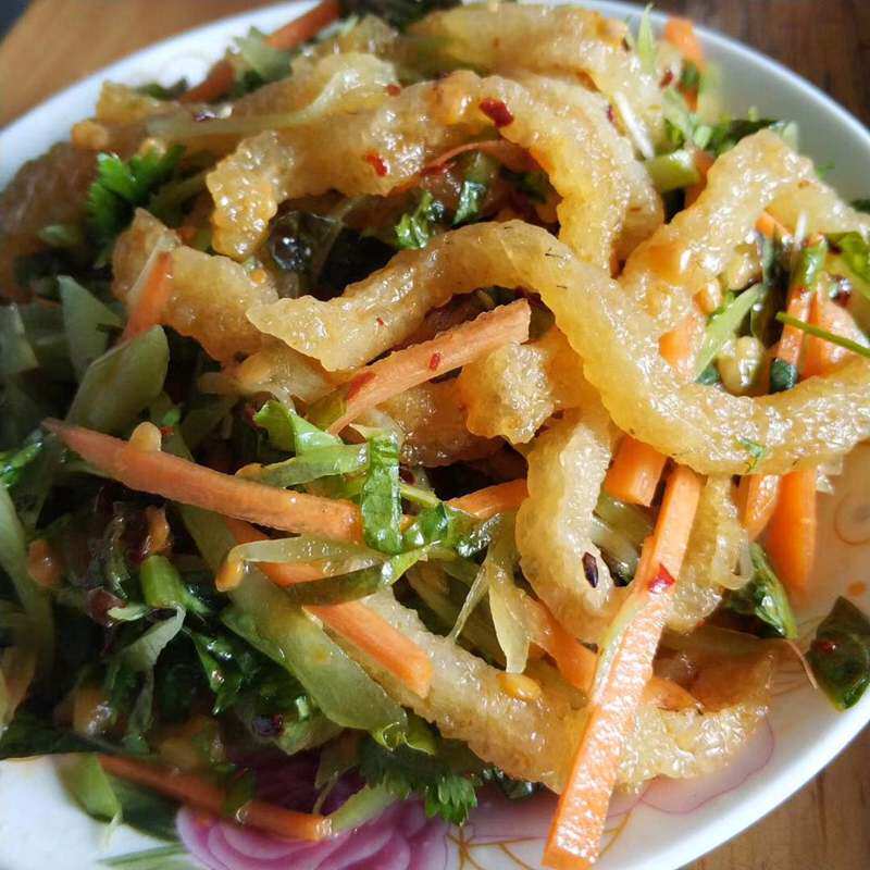 云南德宏干猪皮子500克傣族农家手工晒干皮小块粗块脆猪泡皮原料