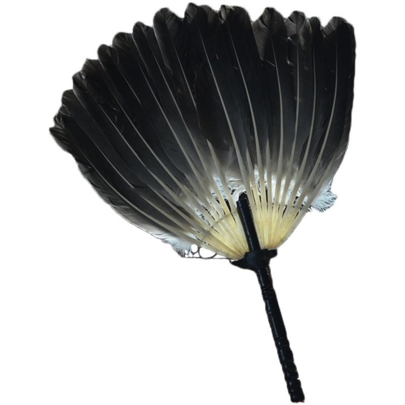 达人茶器鹅毛黑白羽毛扇子茶道手工羽扇功夫扇子