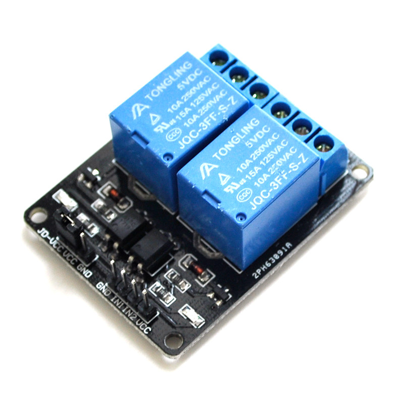 2路保护树莓适用5v继电器带光配件电子开发其它元器件