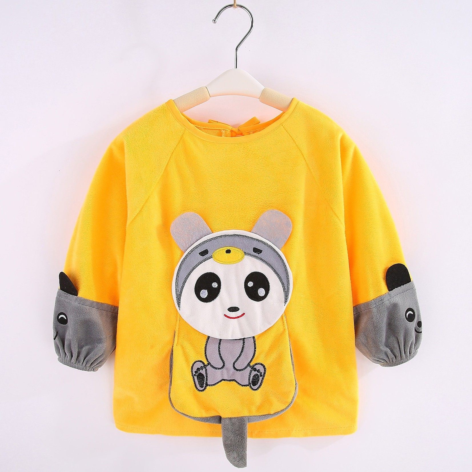 宝宝罩衣儿童吃饭反穿护衣长袖防水晶绒倒褂罩衫男孩女童婴儿秋冬