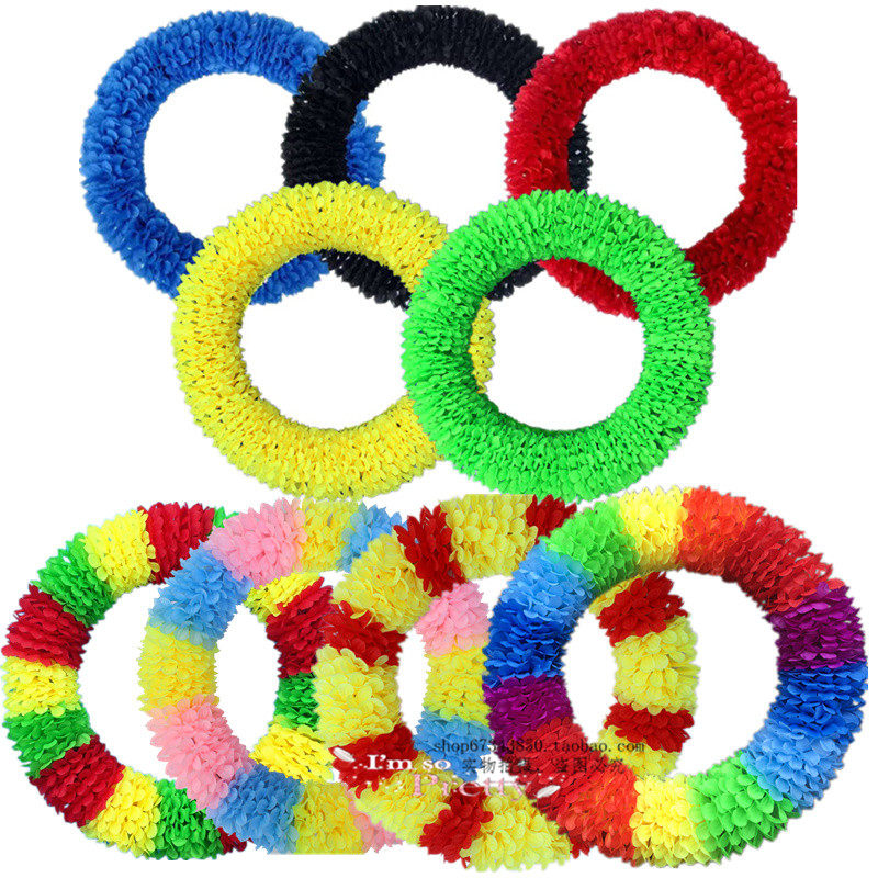 加密硬圈钢丝奥运五环道具花环运动会开幕入场幼儿园早操舞蹈花环