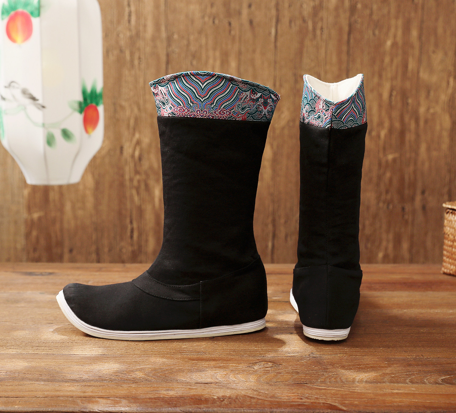 2021黑色古风皂靴汉服明制官靴武侠男靴子百搭古装单靴内增高透气