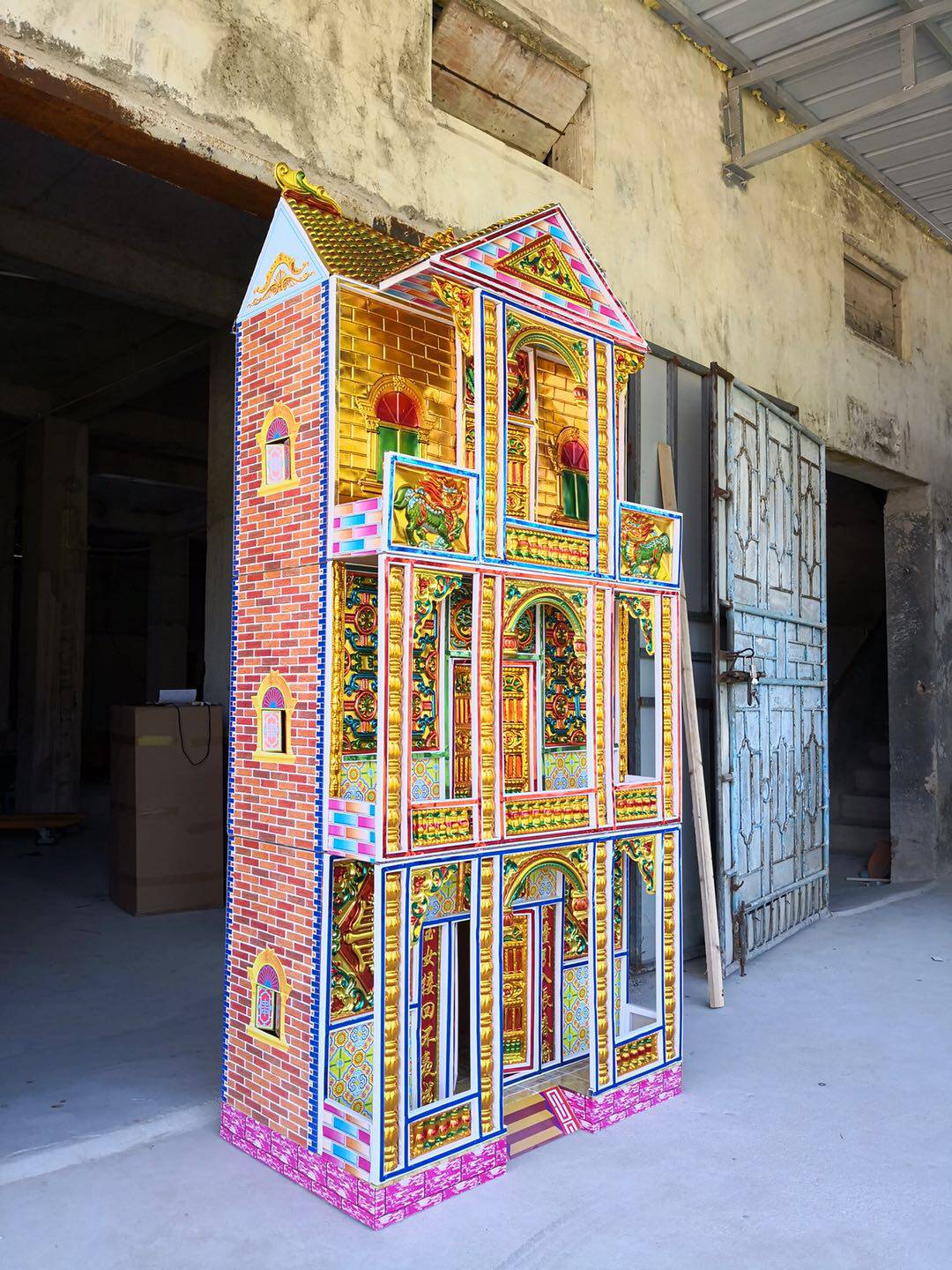 高档纸扎灵屋冥房殡葬祭祀用品纸别墅清明节纸房子祭祖烧纸