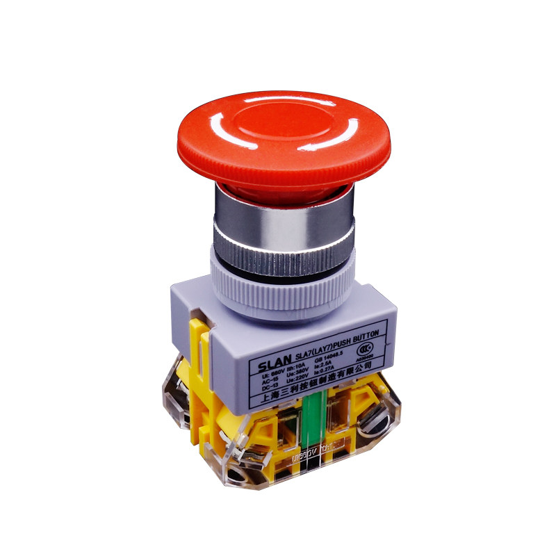 按钮停止22mm急停紧急故障电源开关lay7常开按钮