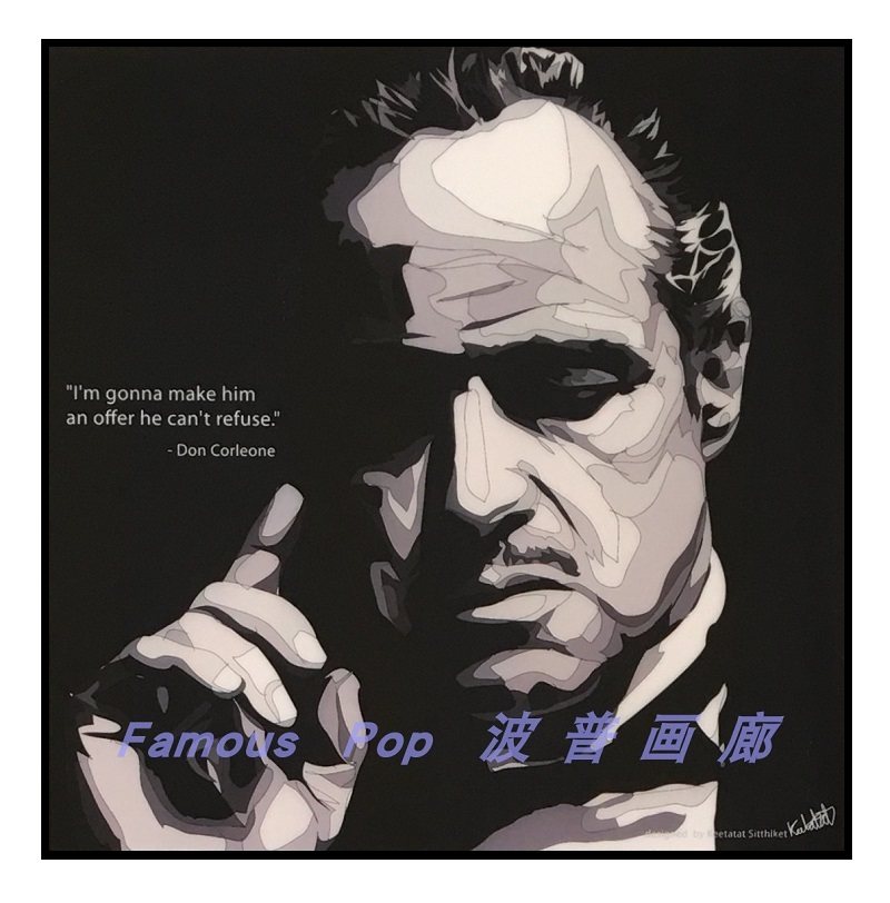 柯里昂教父挂画维vitocorleone迈克阿尔西诺疤面煞星现代装饰画