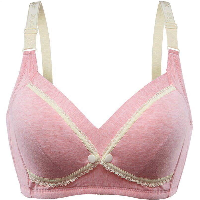 哺乳文胸纯棉胸罩怀孕期喂奶睡眠孕妇内衣交叉哺乳文胸