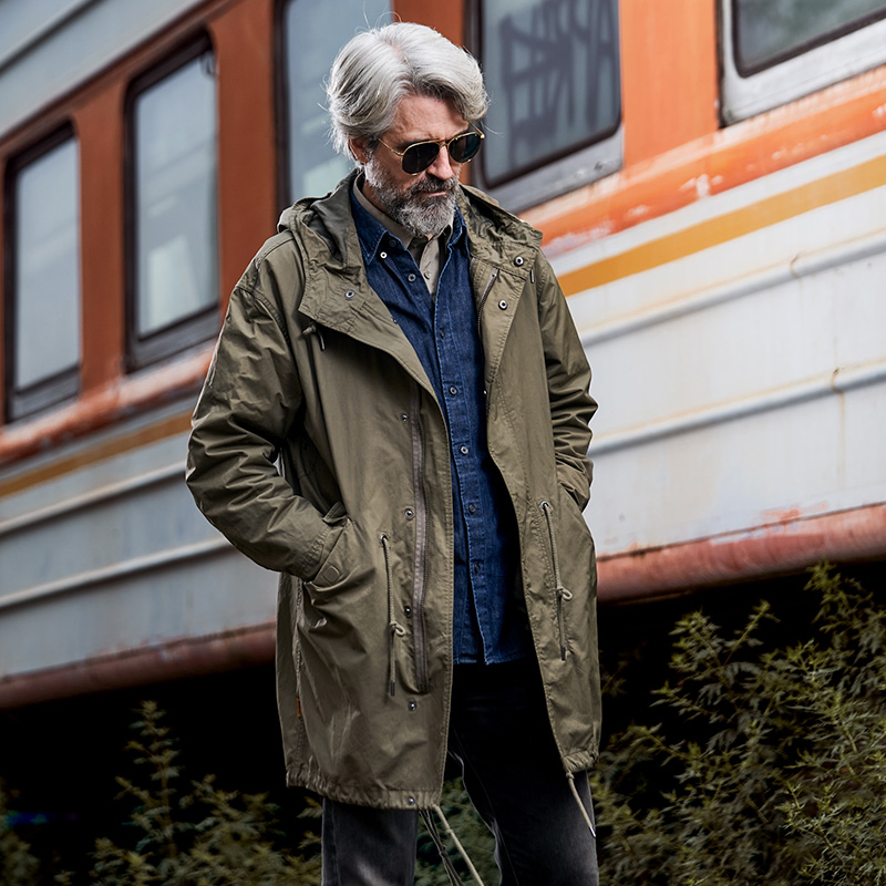 龙牙M51风衣中长款大衣春秋冬男士2020新款户外战术防风鱼尾外套