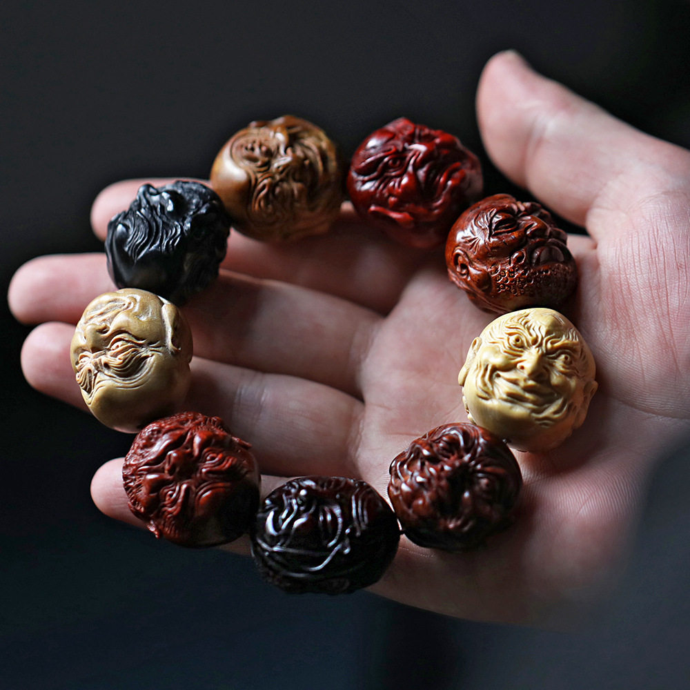 佛珠手串多宝宝珠30mm十八罗汉名家手工双面佛珠