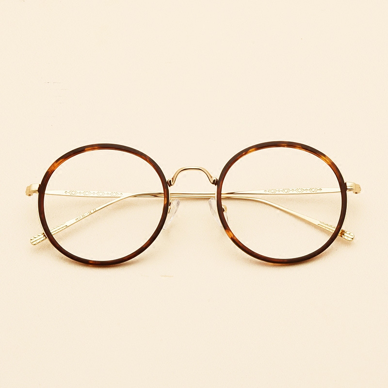 新款复古文艺圆框眼镜框女韩版圆脸眼睛架男透明眼镜架