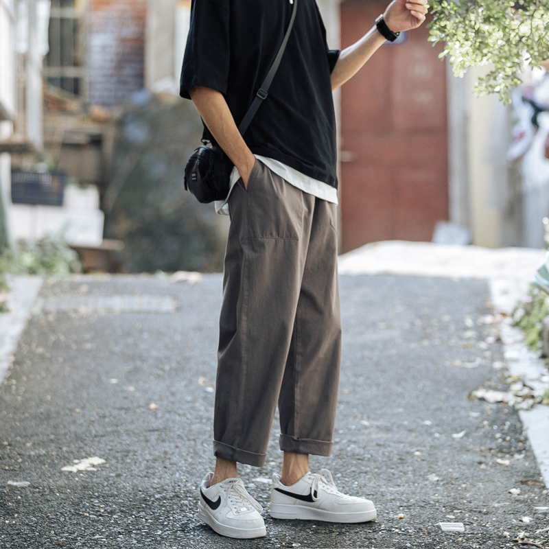 第四十九天春秋百搭直筒裤男士休闲裤子宽松哈伦工装裤潮牌九分裤