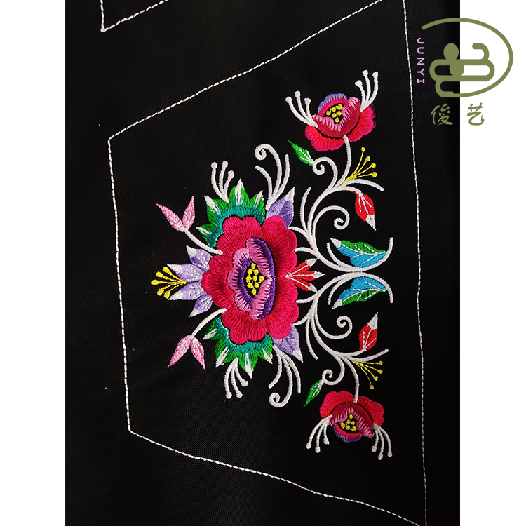 贵州2022新款民族风刺绣国风布依族绣花服装背带刺绣