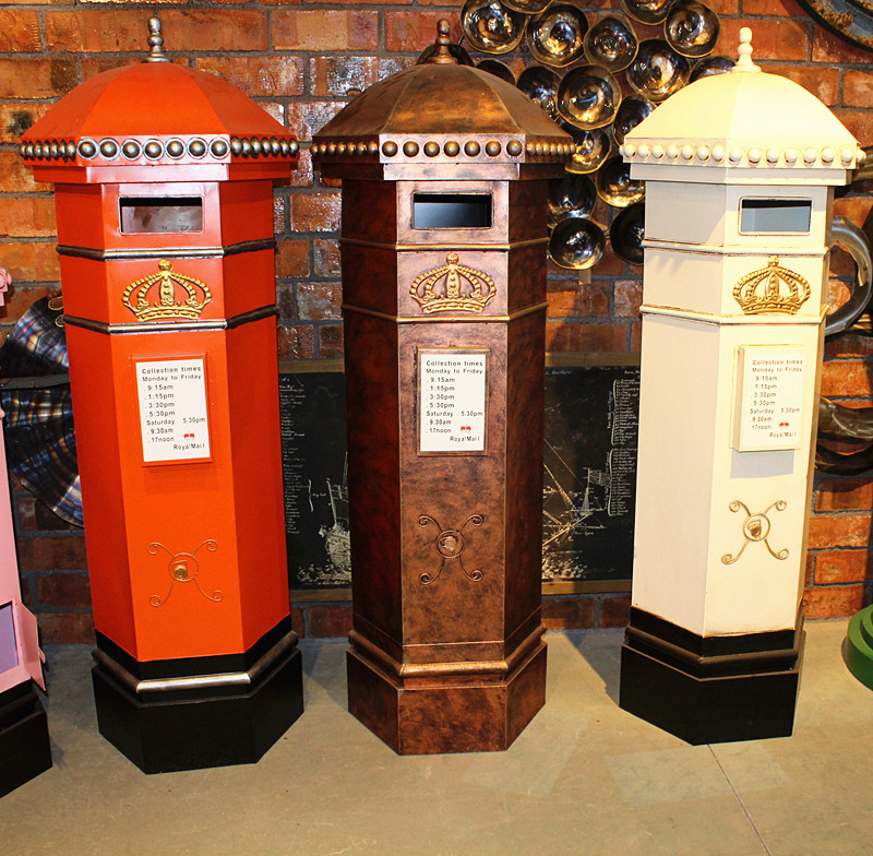 大号英国伦敦邮筒邮箱信箱铁艺模型工艺品户外活动邮筒