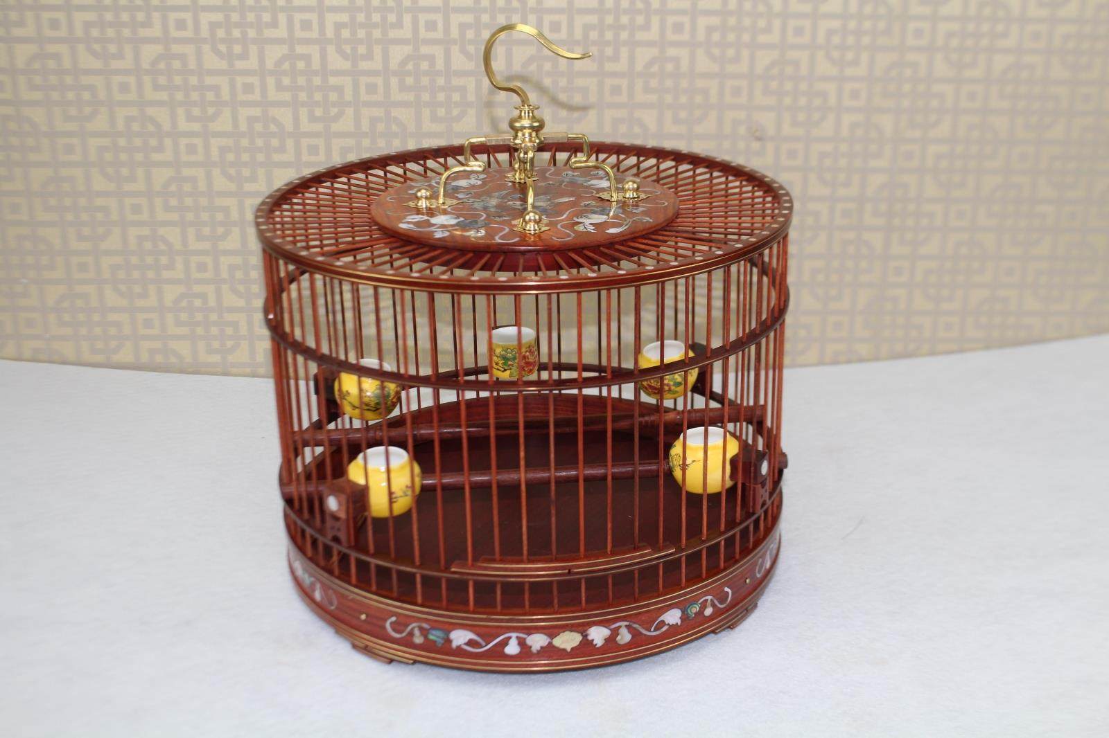 鸟笼红木红木鸟乌木镶嵌彩贝靛颏绣眼金青黄雀鸟笼