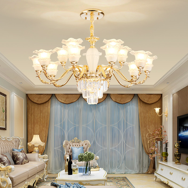 欧式客厅2020年新款轻奢简欧水晶吊灯现代简约网红客厅吊灯