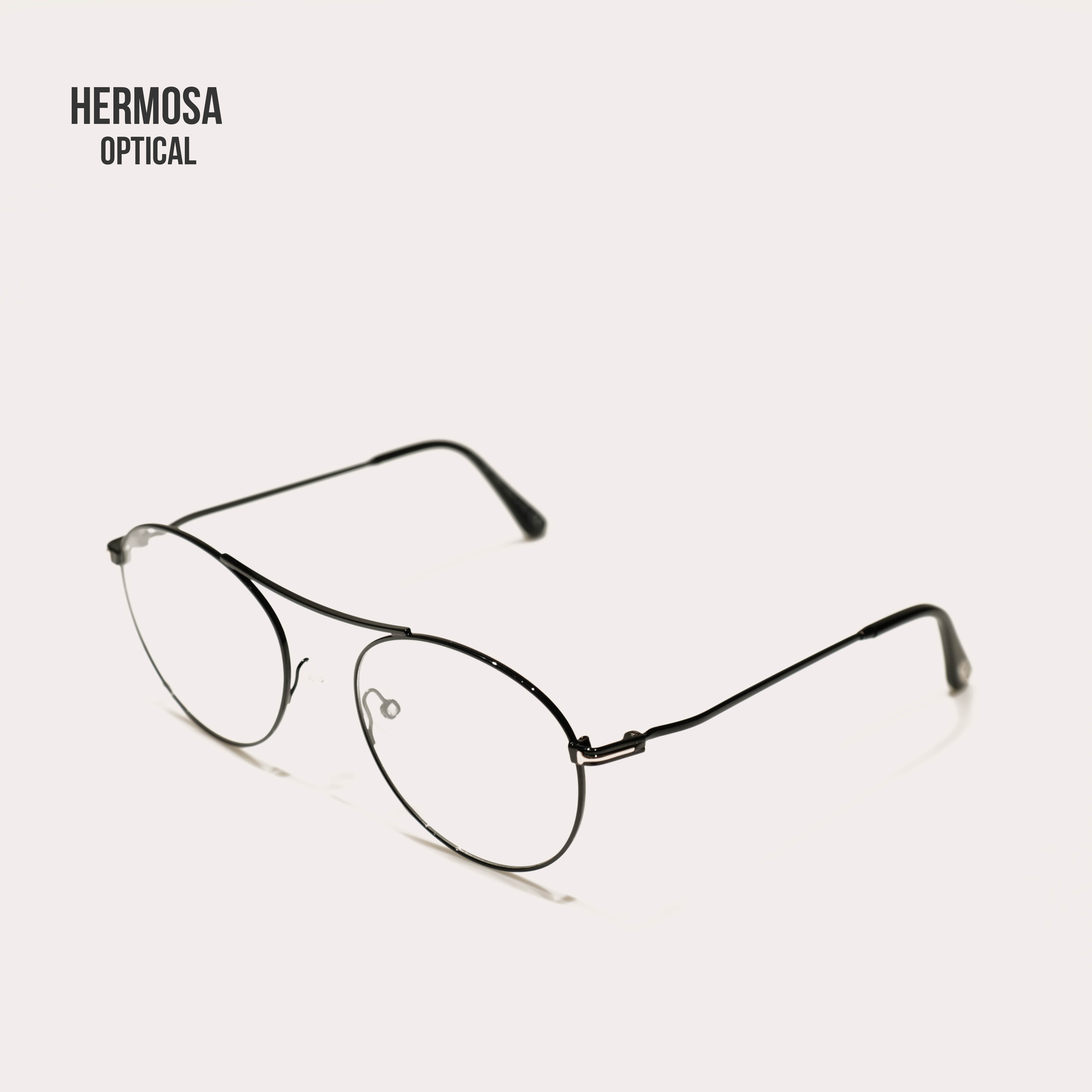 hermosa2019newarrival复古单梁金丝边圆百搭男女眼镜架