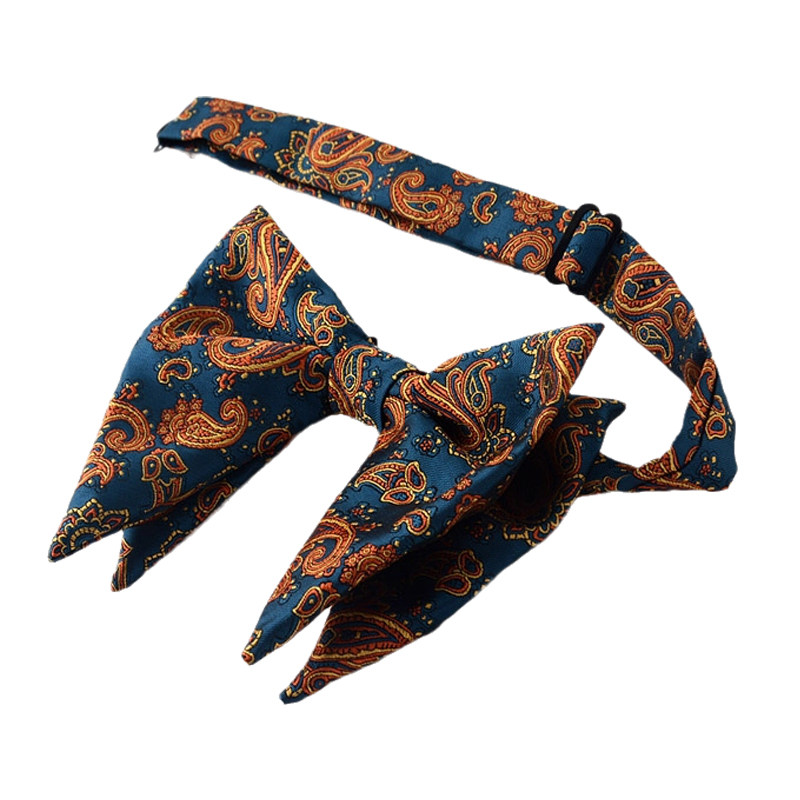 潮男绅士时尚复古腰果碎花花纹婚纱旅拍摄影领结