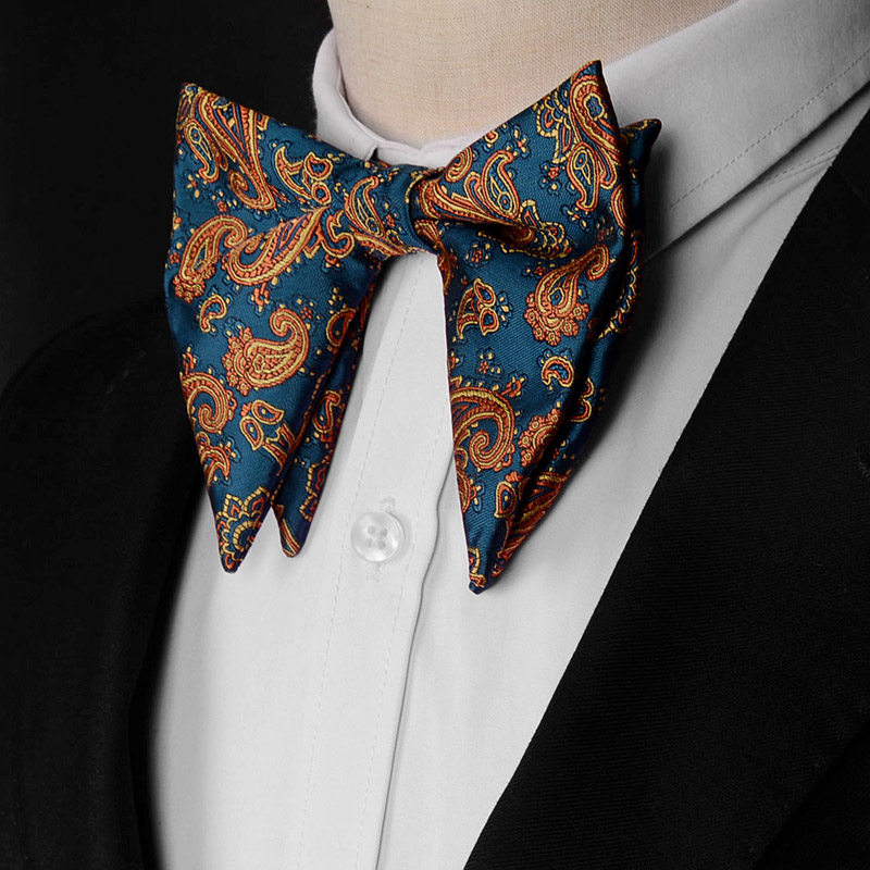 潮男绅士时尚复古腰果碎花花纹婚纱旅拍摄影领结