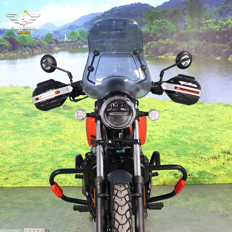 适用于钱江srv摩托摩托车车前挡风玻璃复古风挡摩托车前挡风