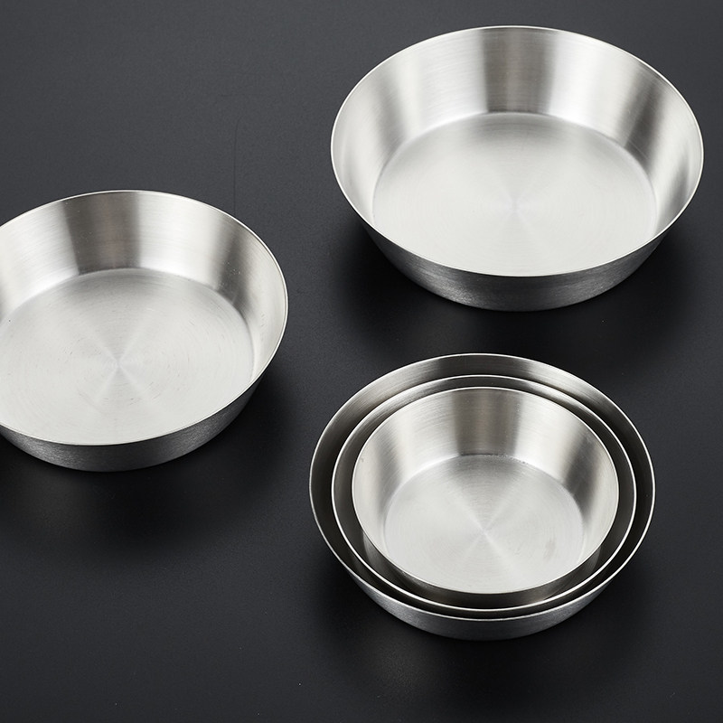 不锈钢碟子一体成型加厚拉丝蘸料泡菜小菜调料碟