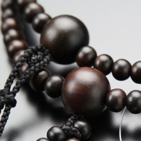 日本京都制黑108颗檀香香木佛珠手串东密念珠佛珠