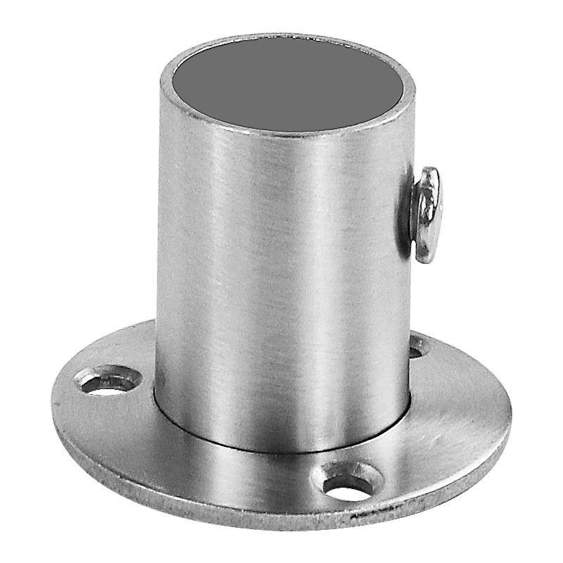 不锈钢法兰座毛巾衣杆底座吊通法兰浴帘杆固定座衣柜托配件圆管座