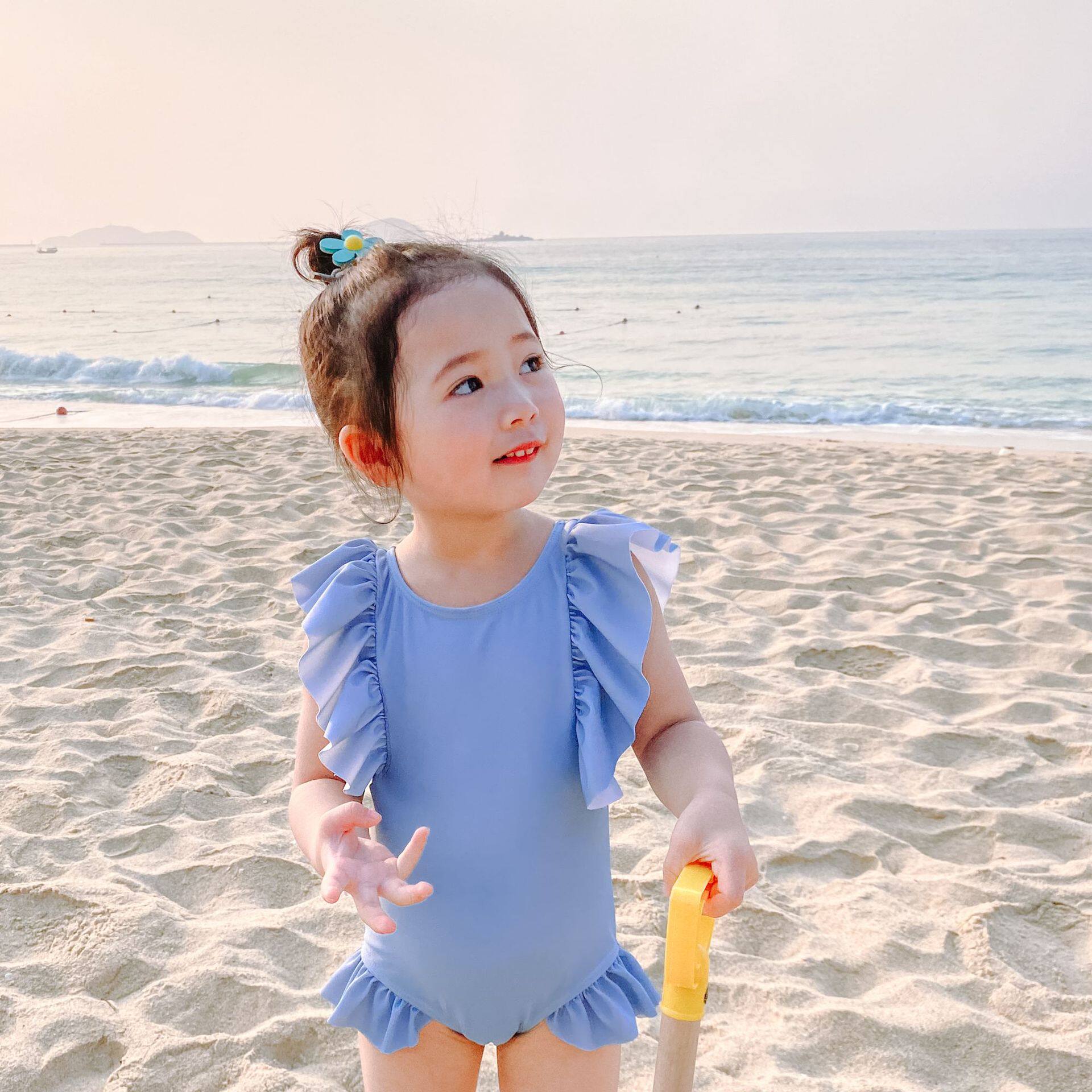 泳衣女童小孩子泳装露背蝴蝶结比基尼2022女宝宝夏季泳衣裤