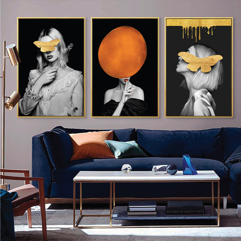 璞图艺术艺术人人物装饰画黑白个性现代简约轻奢壁画现代装饰画