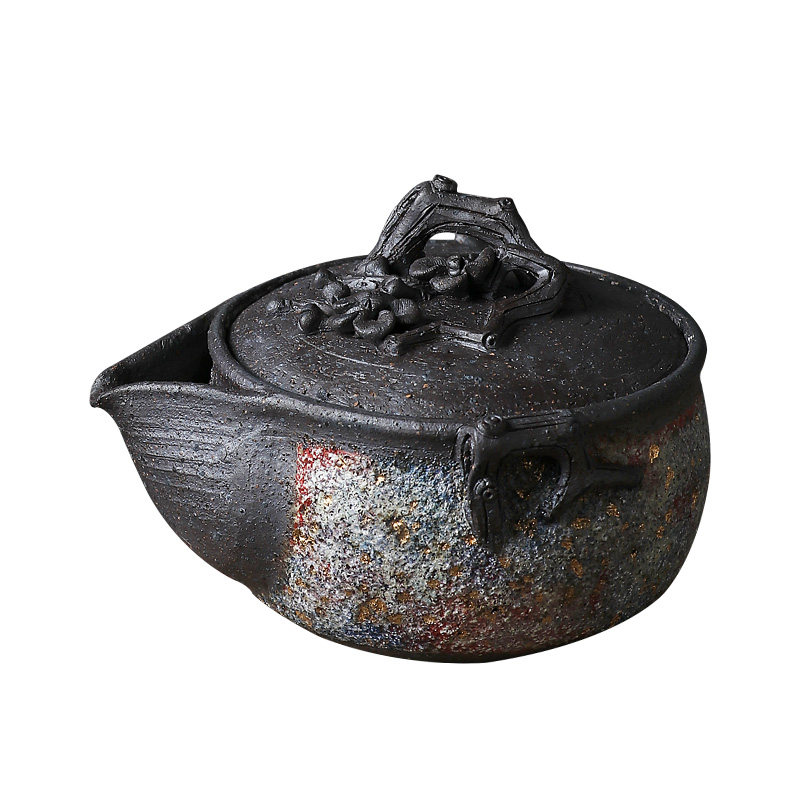 孤品手作日本岩矿复古手抓壶单壶柴烧宝瓶壶纯手工茶壶